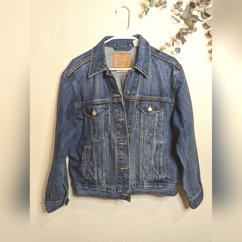 Levi's Ex-Boyfriend Denim Jacket 100% Cotton Medium-Dark Wash